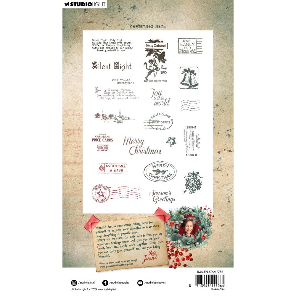 Studio Light Jenine's Mindful Art Festive Nostaligia Clear Stamps: Nr. 753, Christmas Mail (5A002BDG1GF1J)