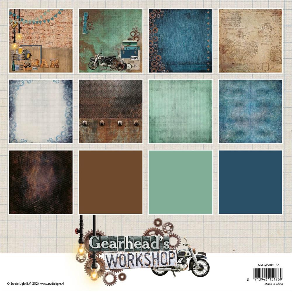 Studio Light Gearhead's Workshop 8"X8" Paper Pad: Nr. 186, Backgrounds, 36/Pkg (5A0023HL1G6HN)