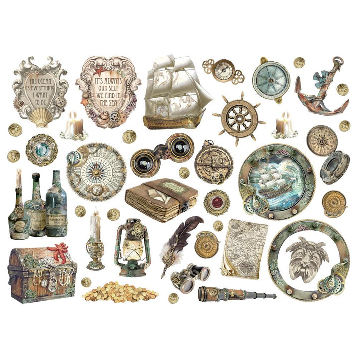 Stamperia Songs Of The Sea Die-Cuts: Ship And Treasures (DFLDC85)