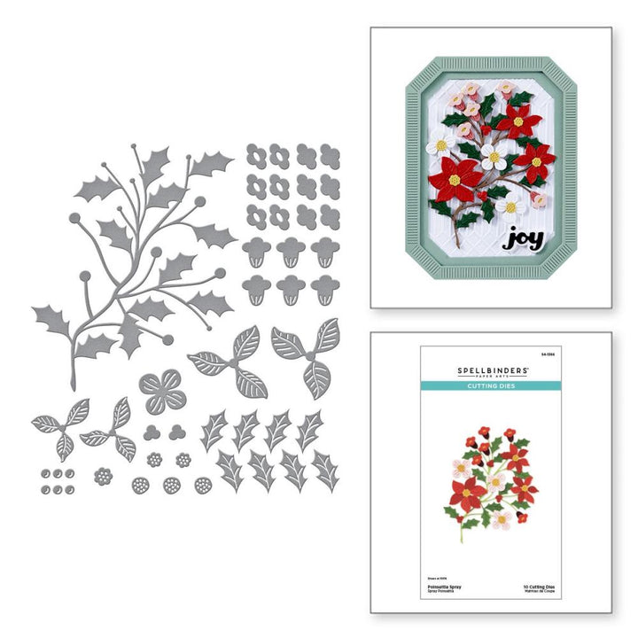 Spellbinders Home For The Holidays Etched Dies: Poinsettia Spray (5A002C8S1GFRQ)