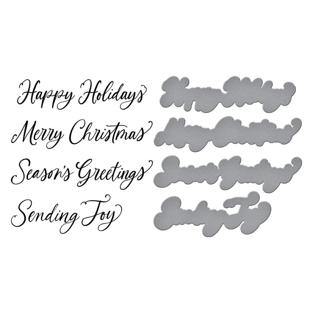 Spellbinders BetterPress Press Plate & Die Set: Sending Joy Sentiments (5A002C6X1GFT8)