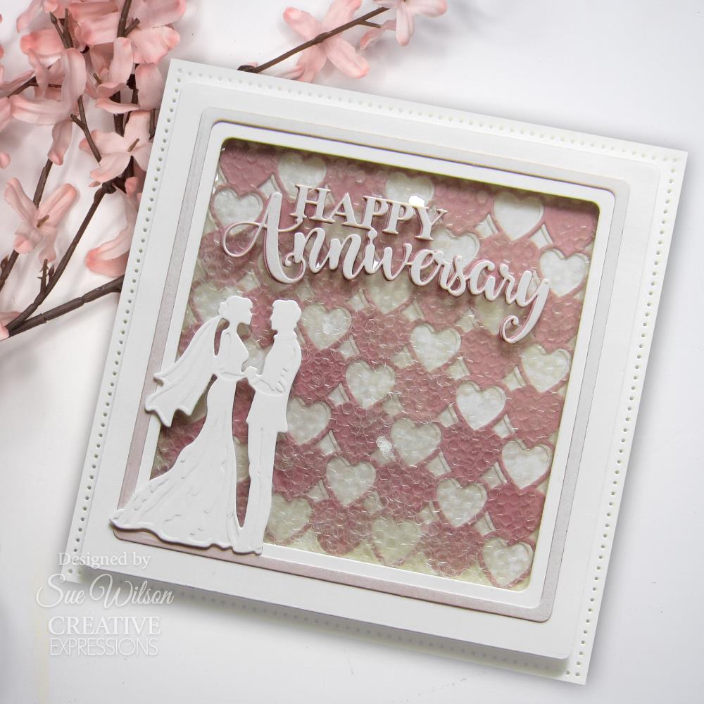 Creative Expressions Craft Dies: Checkered Heart Background, By Sue Wilson (CED7149)