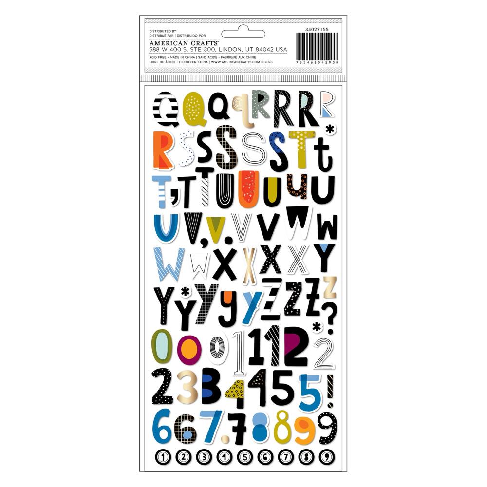 Vicki Boutin Discover + Create Thickers Stickers: Alpha W/Gold Foil, 184/Pkg (VB022155)