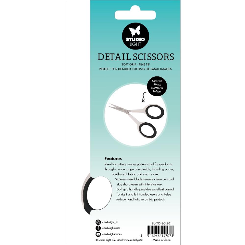 Studio Light Soft Grip Detail Scissors: Nr. 01, Fine Tip (TOSCIS01)