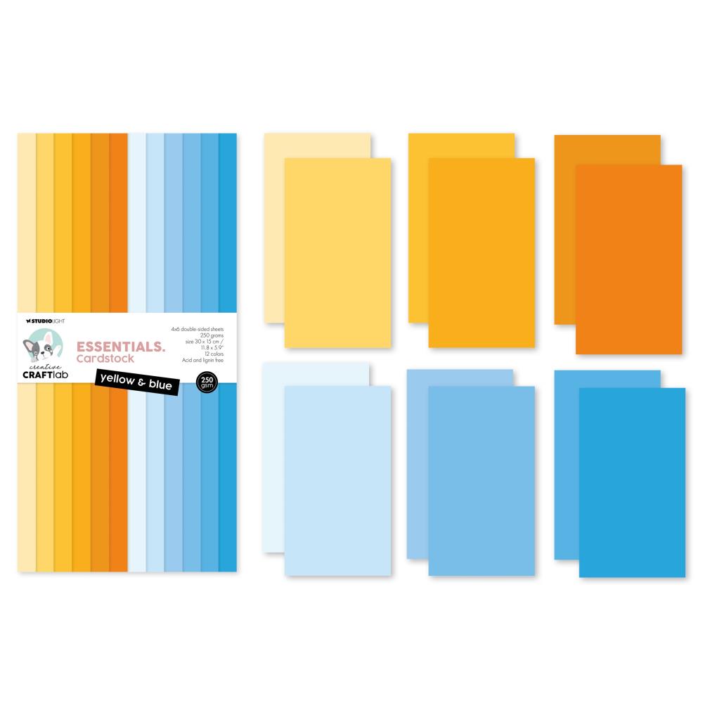 Studio Light Essentials 11.8"X5.9" Paper Pad: Nr. 178, Unicolor Yellow & Blue, 24/Pkg (5A0023K01G6J8)