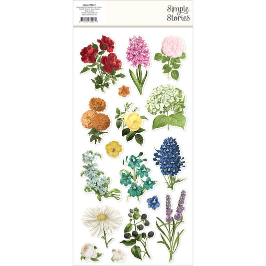 Simple Stories Simple Vintage Essentials Color Palette Foam Stickers: Butterfly & Floral, 39/Pkg (VCP22237)