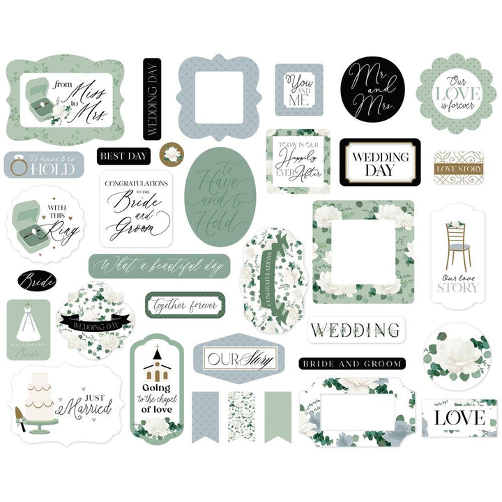 Echo Park Wedding Bells Cardstock Ephemera: Icons (BL335024)