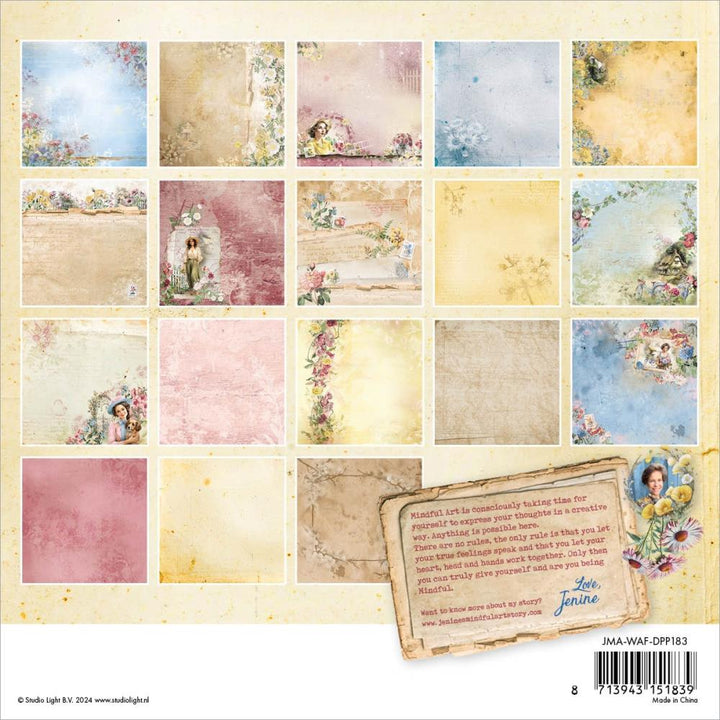 Studio Light Jenine's Mindful Art Wild & Free 8"X8" Paper Pad: Nr. 183, Background Designs, 36/Pkg (5A0023LK1G6LS)