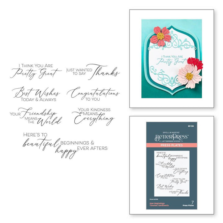 Spellbinders BetterPress Press Plat: New Beginnings Timeless Sentiments (5A0026WK1G9BC)