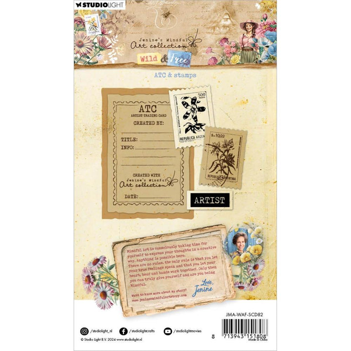 Studio Light Jenine's Mindful Art Wild & Free Stamp & Die Set: Nr. 82, ATC & & Stamps (5A0023P01G6L5)