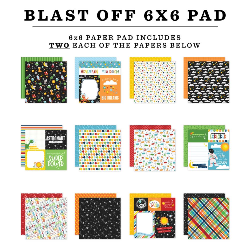 Echo Park Blast Off 6"X6" Double-Sided Paper Pad (BO407023)