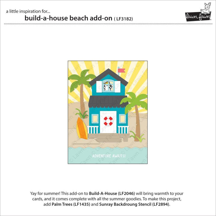 Lawn Fawn Lawn Cuts Custom Craft Die: Build-A-House Beach Add-On, 18/Pkg (LF3182)