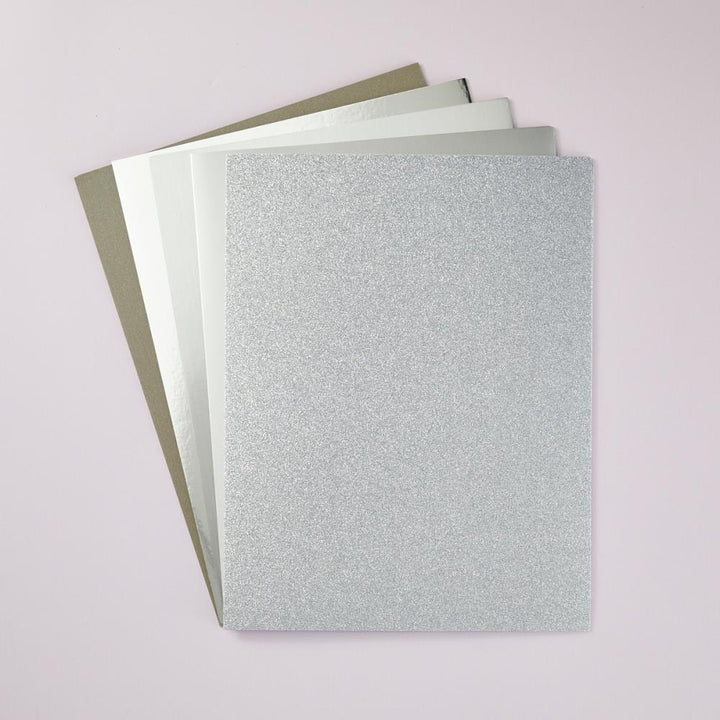 Spellbinders 8.5"X11" Treasured Cardstock: Silver, 15/Pkg (5A002C811GFSG)