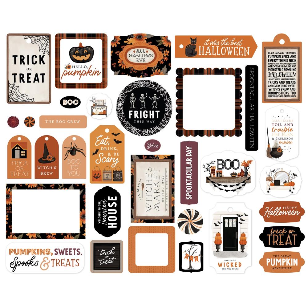 Carta Bella Halloween Cardstock Ephemera: Frames & Tags (HW324025)