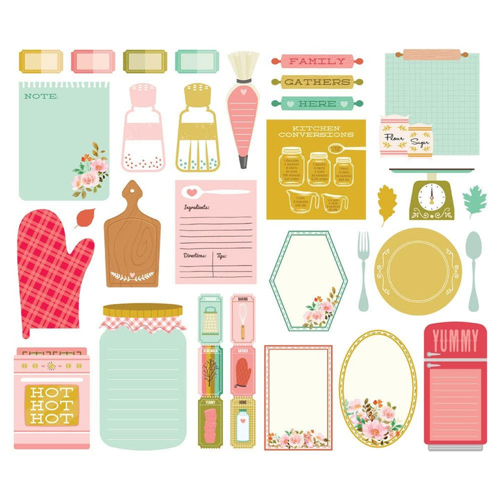 Simple Stories What's Cookin'? Bits & Pieces Die-Cuts: Journal, 29/Pkg (WC21119)