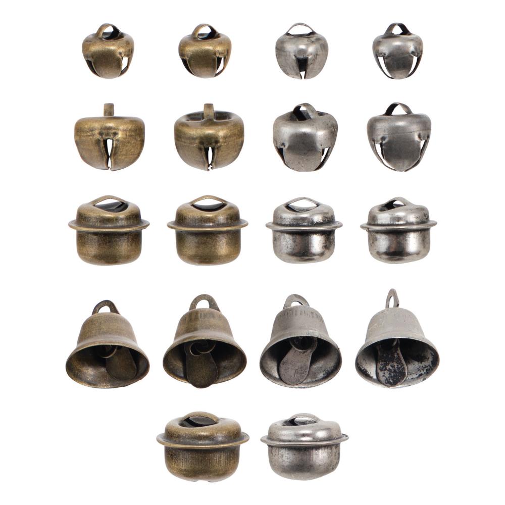 Tim Holtz Idea-ology Tiny Metal Bells: Nickel & Copper, 18/Pkg (TH94201)