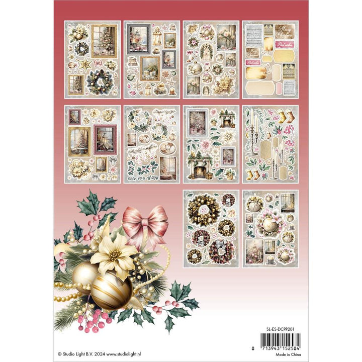 Studio Light Essentials 5.83"X8.25" Die-cut Paper Pad: Nr. 201, Romantic Christmas, 20/Pkg (5A0023HW1G6H5)