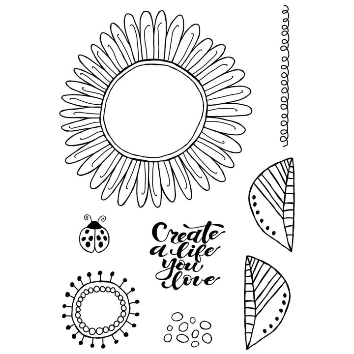 Woodware 4"X6" Clear Stamp Singles: Petal Doodles Live Life (JGS860)