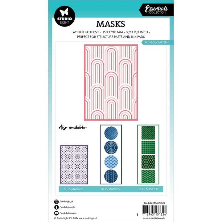 Studio Light Essentials 5.9"X8.25" Stencil: Nr. 276, Rainbow Pattern (5A0023JR1G6JC)