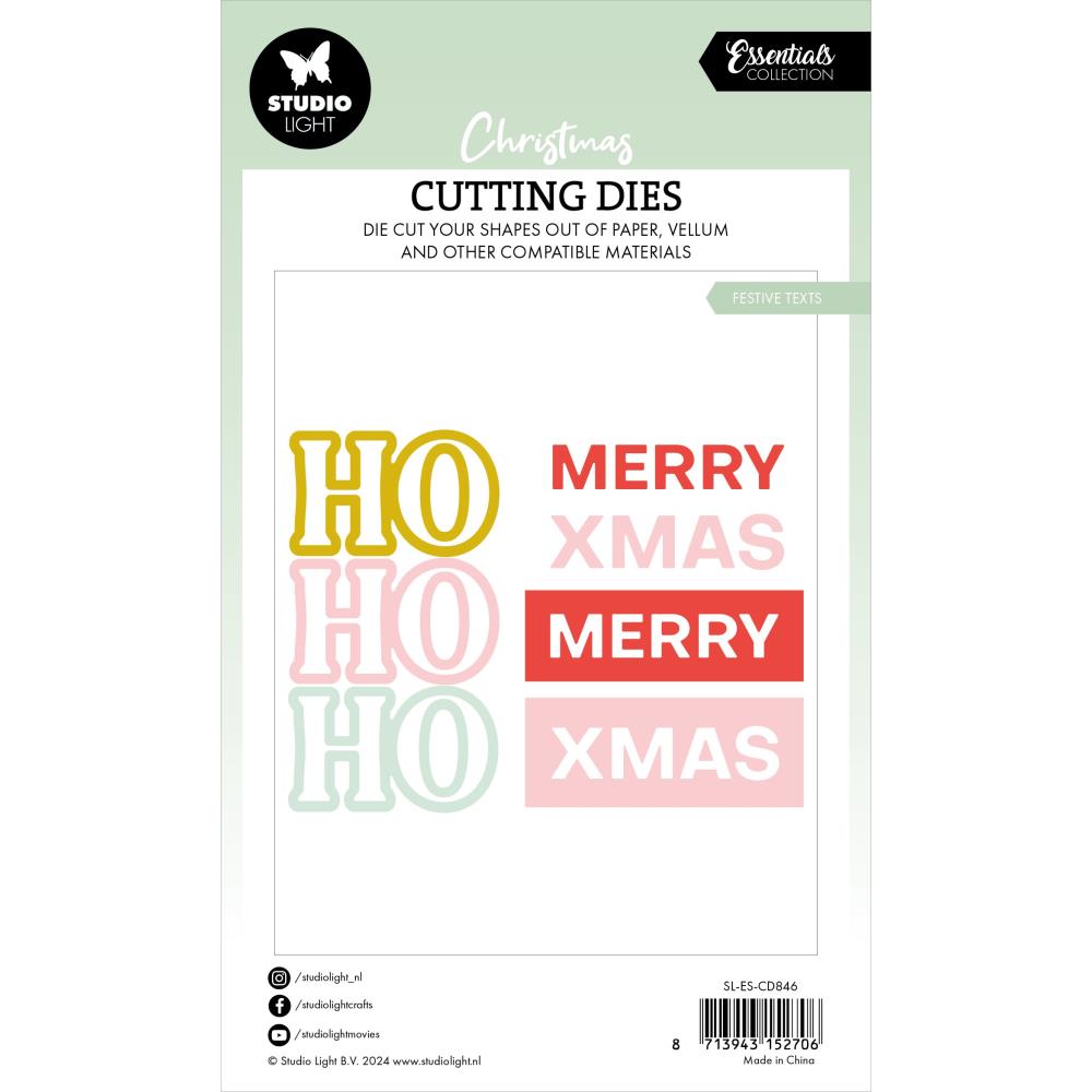 Studio Light Essentials Cutting Die: Nr. 846, Festive Texts (5A0023NH1G6M2)