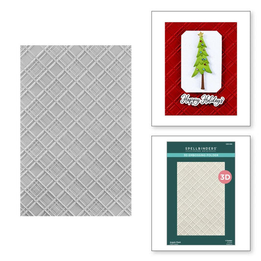 Spellbinders Home For The Holidays 3D Embossing Folder: Argyle Plaid (5A002C701GFRJ)