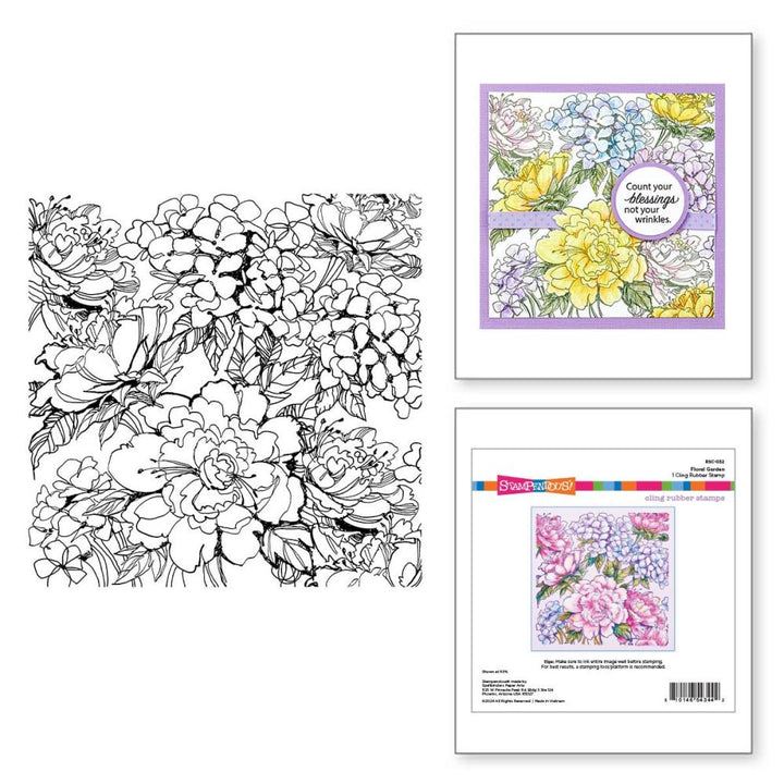 Stampendous Beautiful Backgrounds Cling Rubber Stamp: Floral Garden (5A002C7C1GFS7)