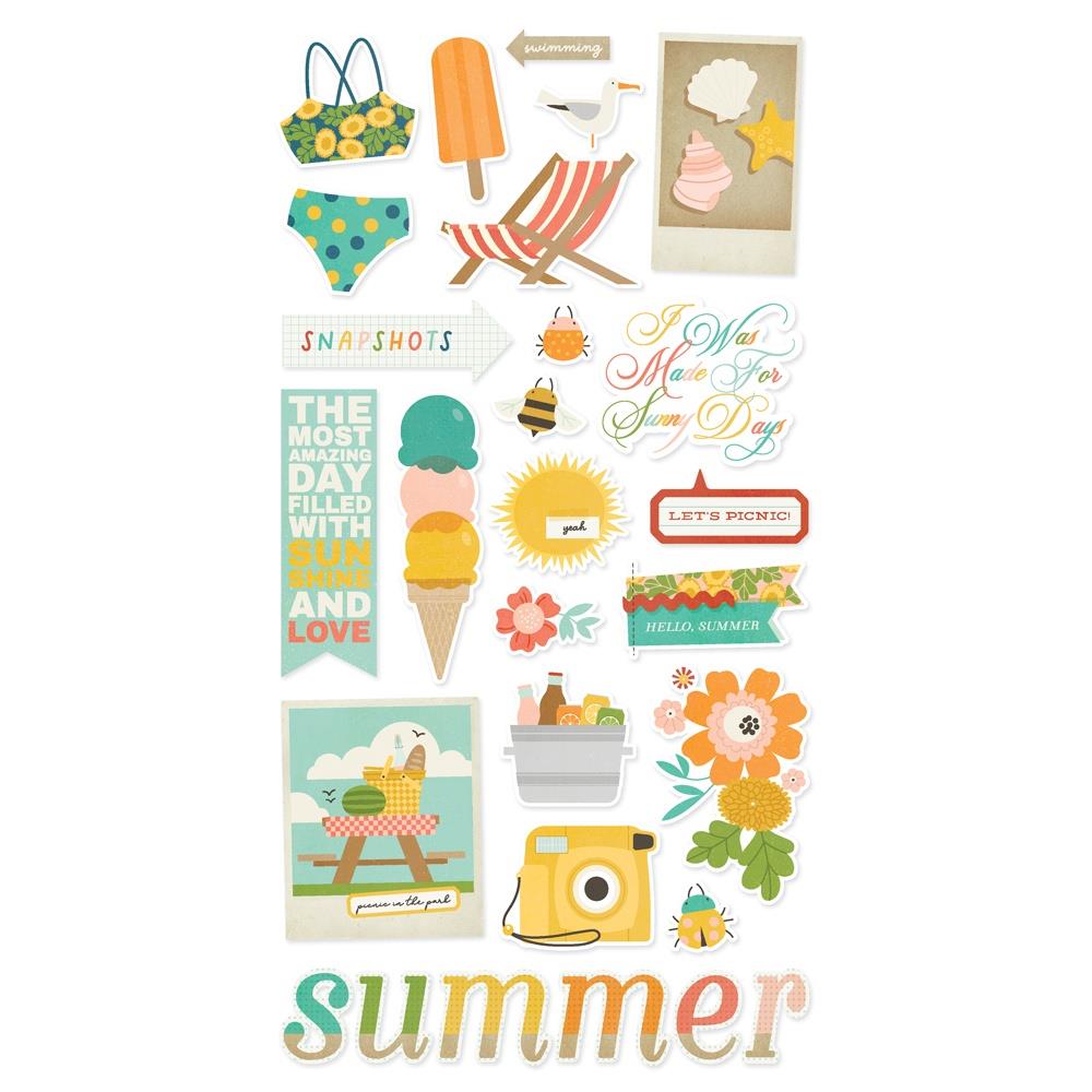 Simple Stories Summer Snapshots 6"X12" Chipboard Stickers (SMS22017)