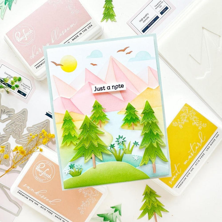 Pinkfresh Studio 4.25"X5.5" Stencils: Mountains, 6/Pkg (245824)