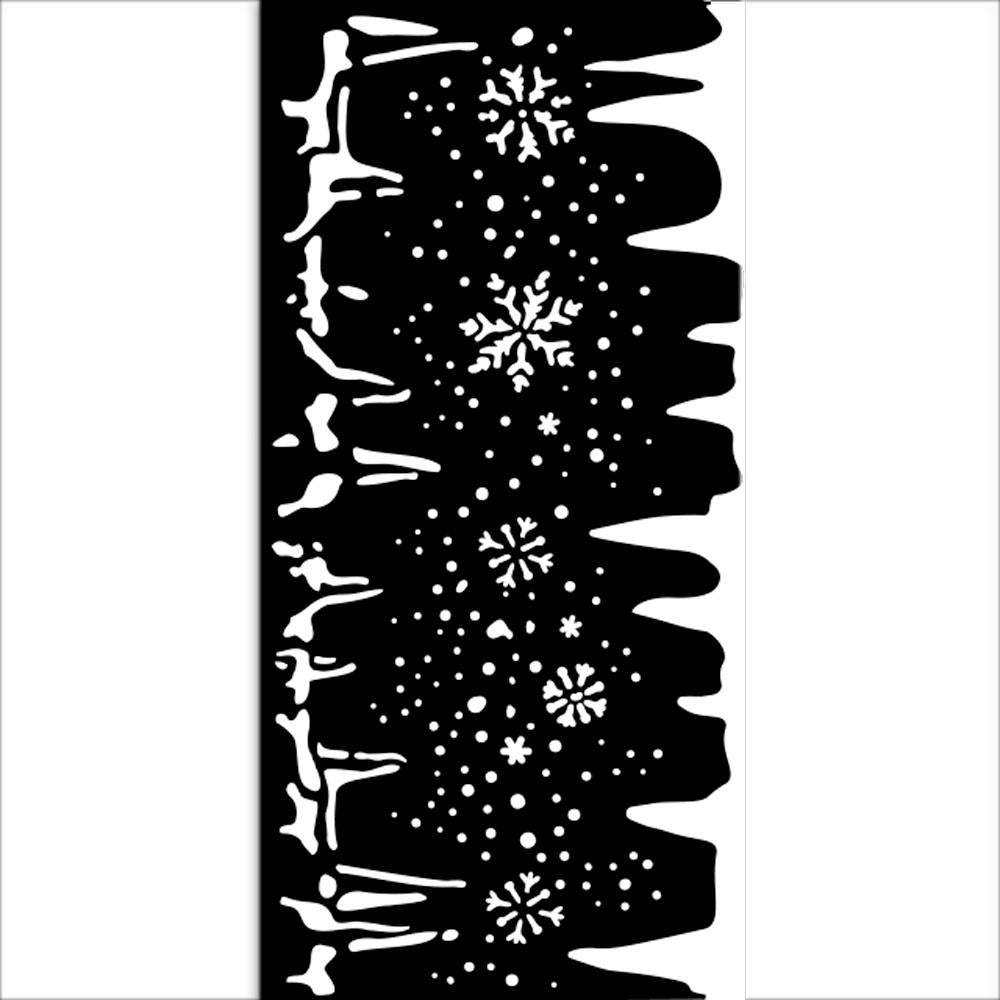 Stamperia Create Happiness Dewdrops 4.72"X9.84" Stencil: Snowflakes And Ice (KSTDL109)