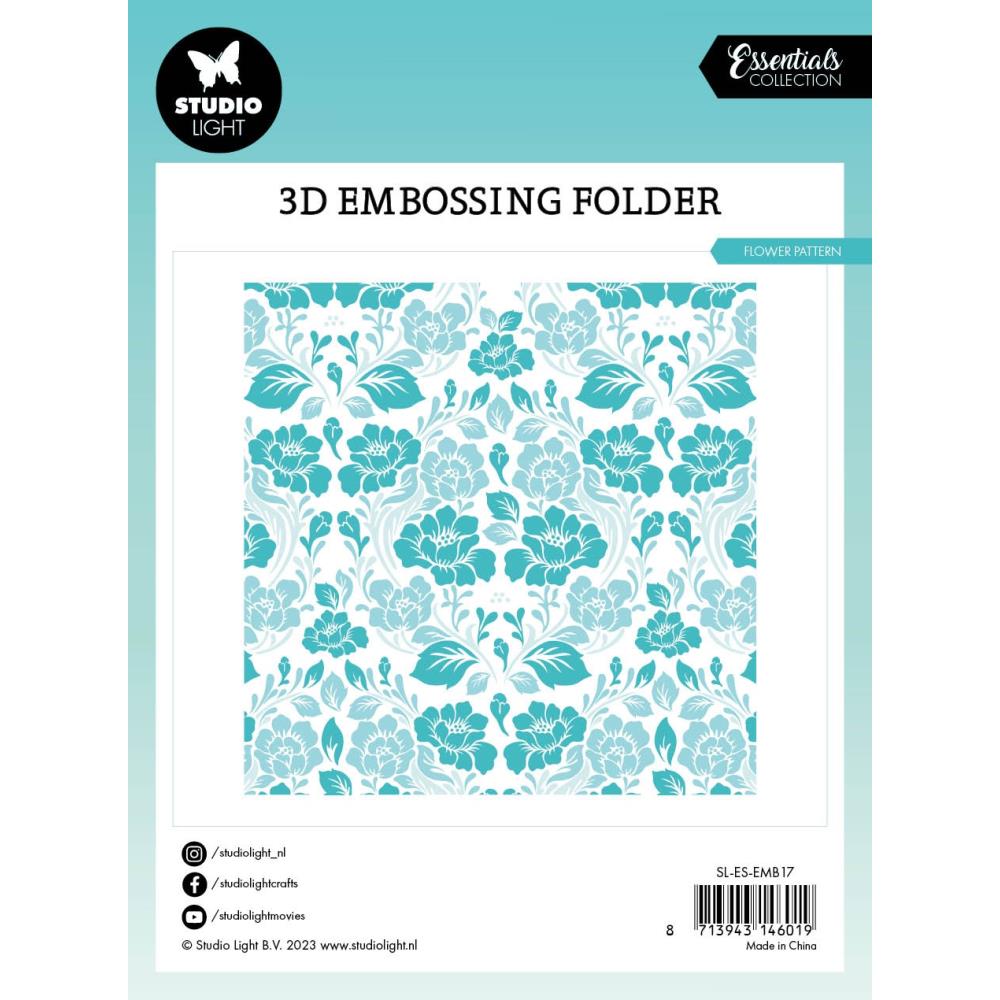 Studio Light Essentials Embossing Folder: Nr. 17, Flower Pattern (LESEMB17)