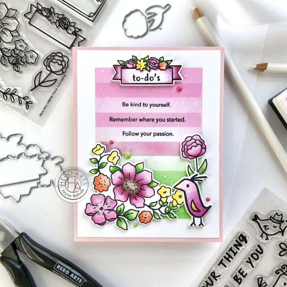 Hero Arts Clear Stamp & Die Combo: Floral Journaling (HASB363)