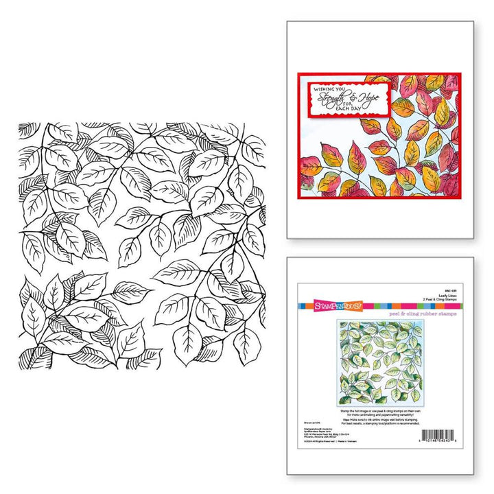 Stampendous Beautiful Backgrounds Cling Rubber Stamp: Leafy Lines (5A002C8W1GFSL)