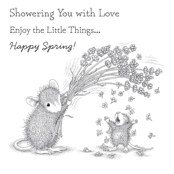 Stampendous Spring Has Sprung House Mouse Cling Rubber Stamp: Flower Shower (5A0022YQ1G60B)