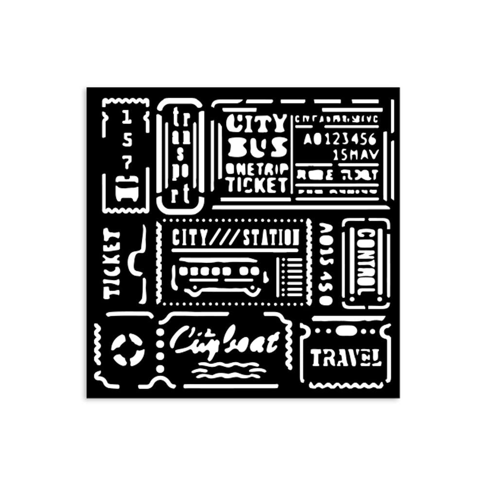 Stamperia Art Of Travelling 4.72"X 4.72" Stencil: Tickets (KSTDS06)