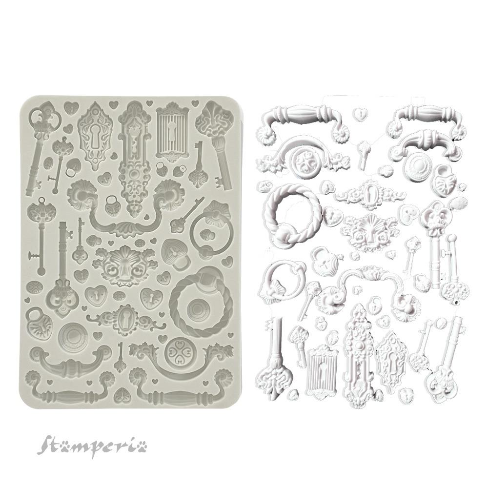 Stamperia Golden Harmony A5 Silicone Mold: Keys Handles And Locks (5A002CHT1GG0X)