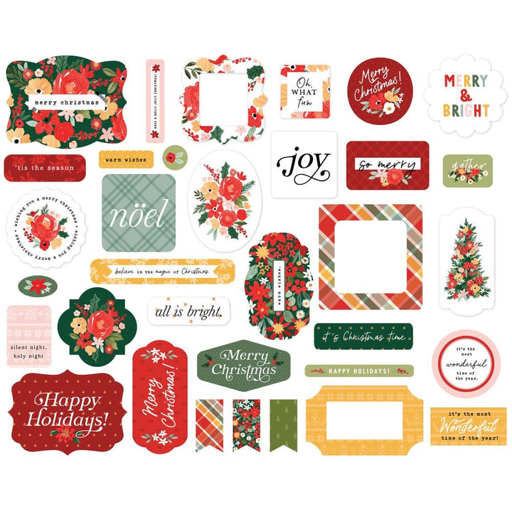 Carta Bella Christmas Flora Cardstock Ephemera: Joyful (CF340024)