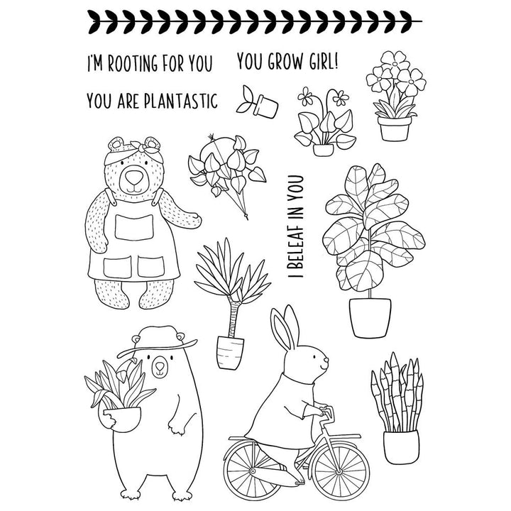 Creative Expressions Jane's Doodles 6"X8" Clear Stamp: Plant Nursery (CEC1062)