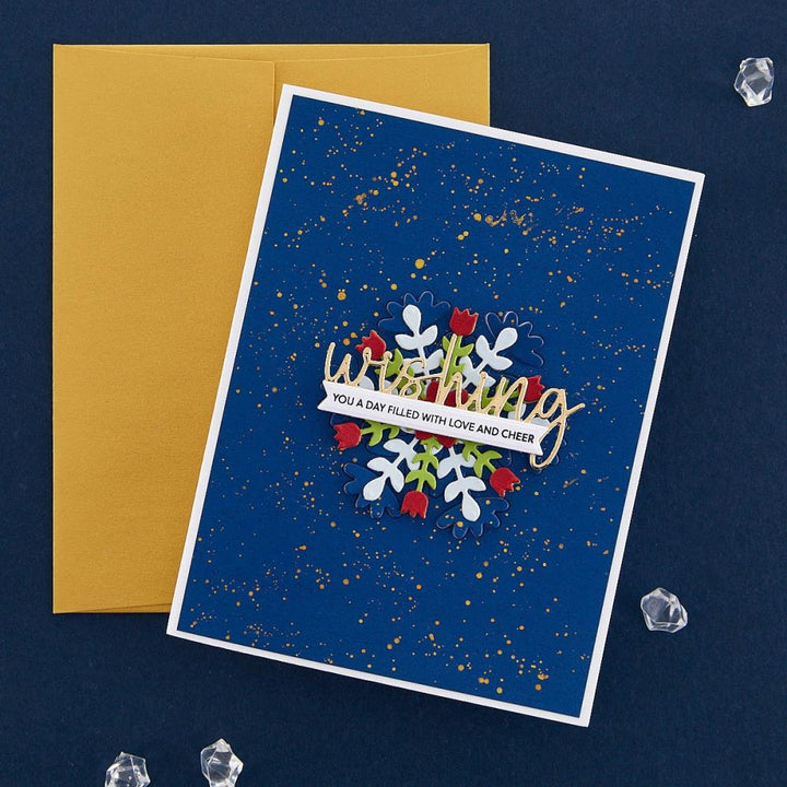 Spellbinders Stamp & Die Set: Snowflakes - Snowflake Wishes, By Bibi Cameron (SDS185)