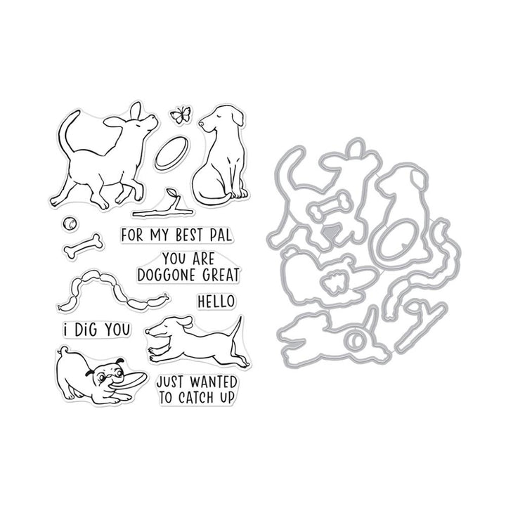 Hero Arts Clear Stamp & Die Combo: Playful Pets (HASB372)