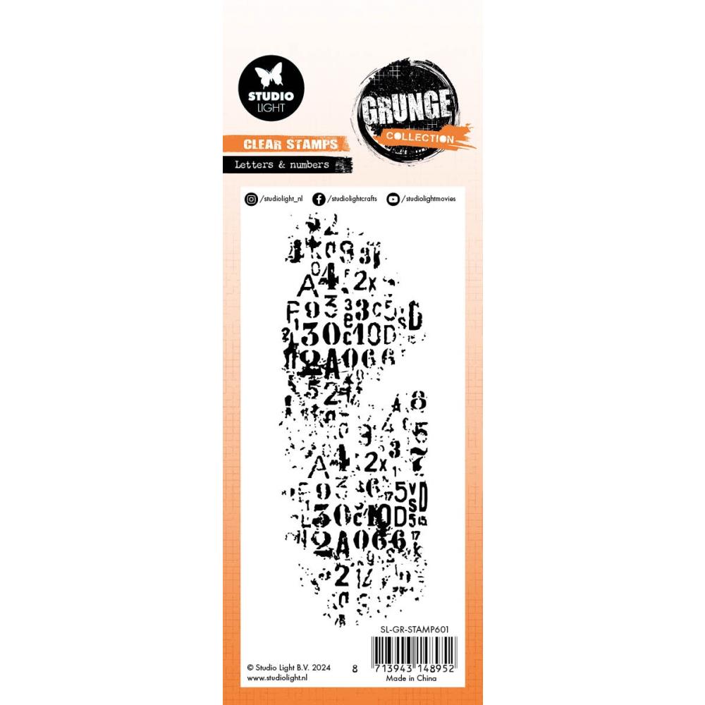 Studio Light Grunge Clear Stamp: Nr. 601, Letters & Numbers (STAMP601)