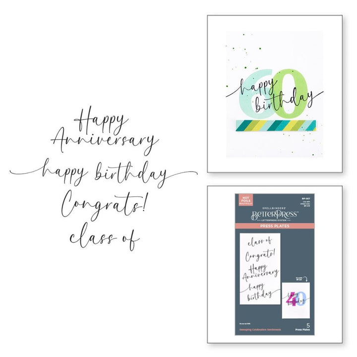 Spellbinders Color Mix Celebrations Press Plates: Sweeping Celebration Sentiments (5A002HXB1GKGS)