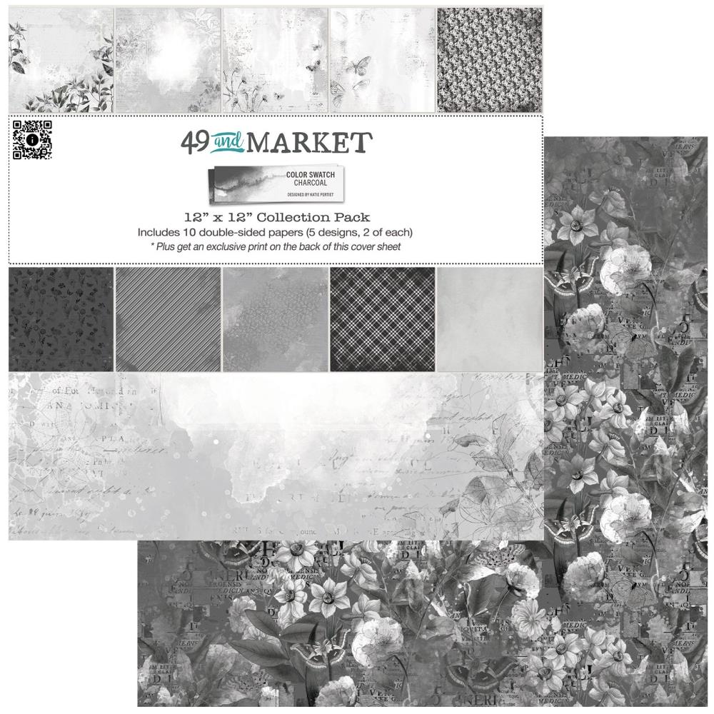 49 and Market Color Swatch: Charcoal 12"X12" Collection Pack (CCS27365)