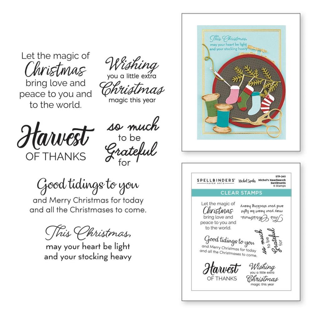 Spellbinders Clear Stamp Set: Nichol's Needlework Sentiments, By Nichol Spohr (5A002C8L1GFS6)