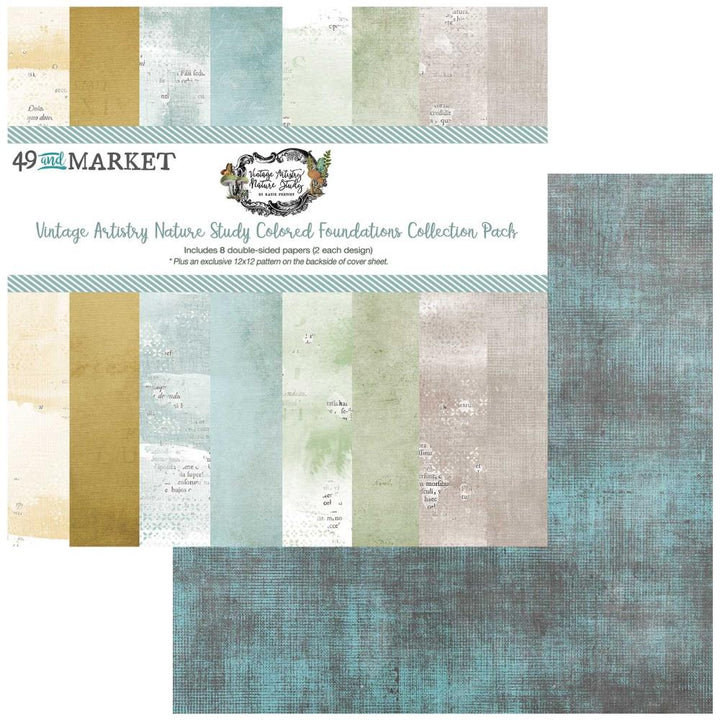49 and Market Vintage Artistry Nature Study 12"X12" Colored Foundation Collection Pack (NS41664)