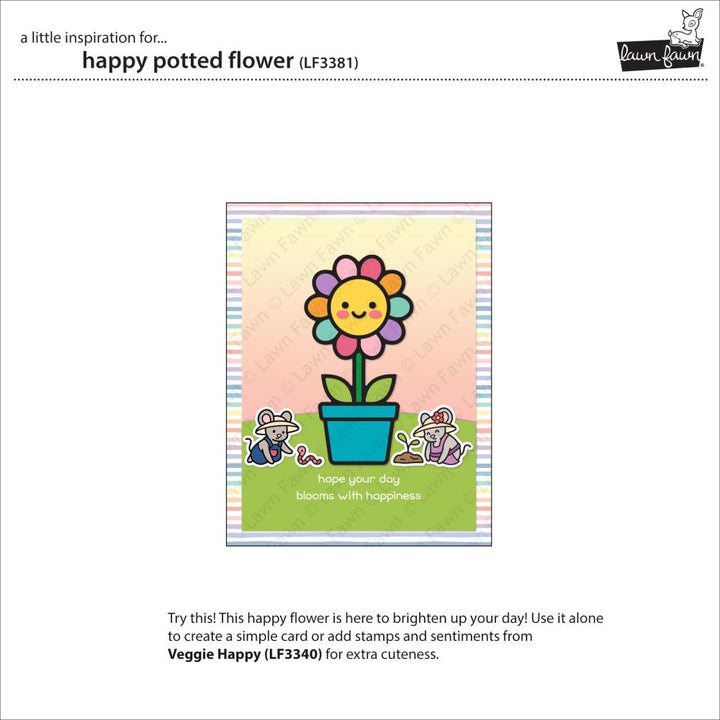 Lawn Fawn Lawn Cuts Custom Craft Die: Happy Potted Flower (LF3381)