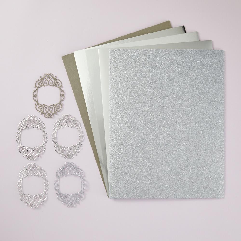 Spellbinders 8.5"X11" Treasured Cardstock: Silver, 15/Pkg (5A002C811GFSG)