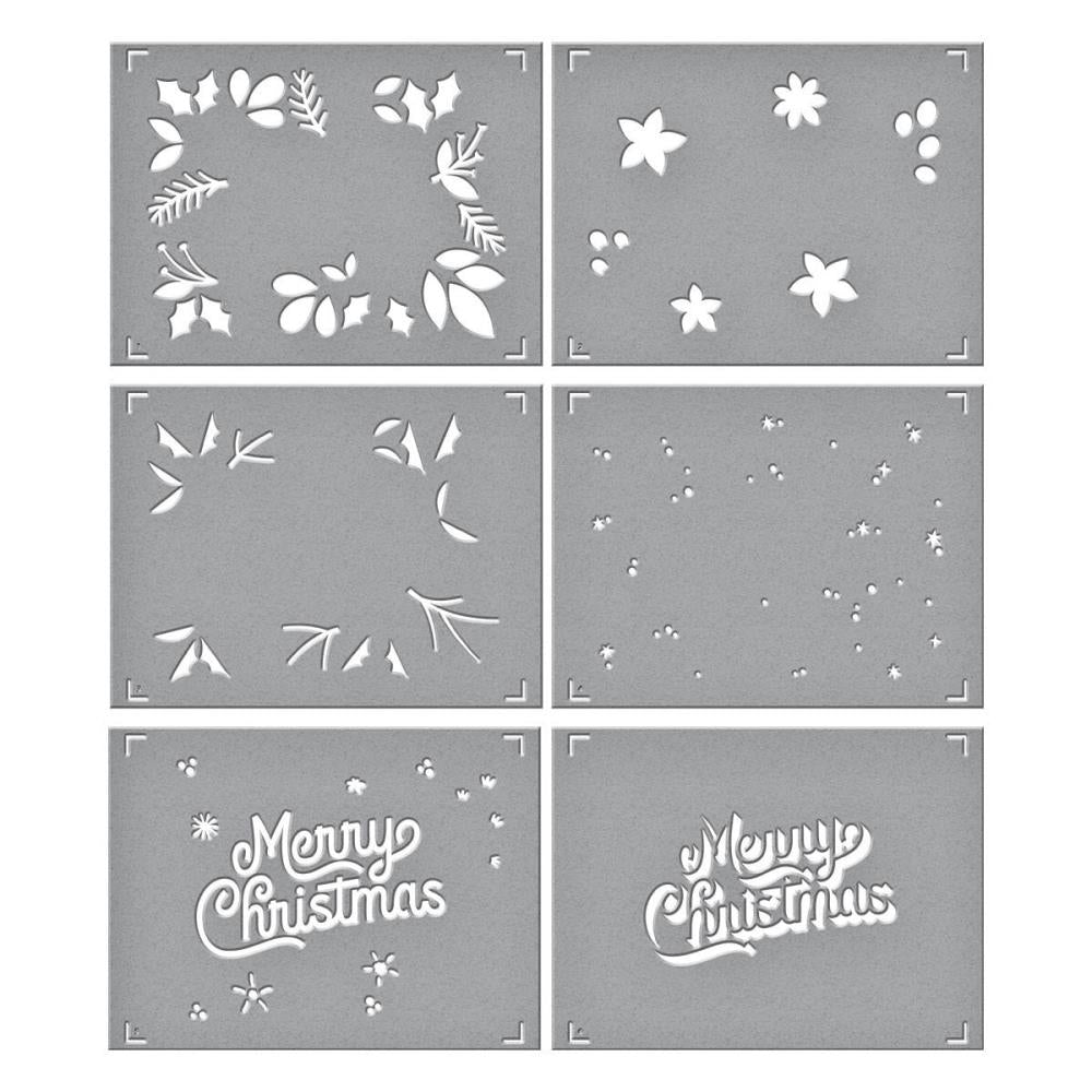 Spellbinders Layered Christmas Stencils: Merry Christmas Foliage (STN 68)