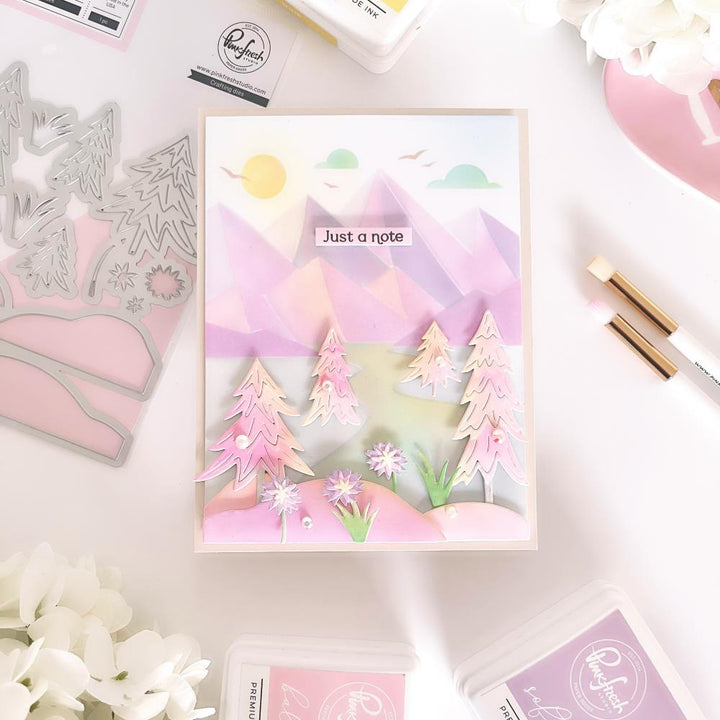 Pinkfresh Studio 4.25"X5.5" Stencils: Mountains, 6/Pkg (245824)