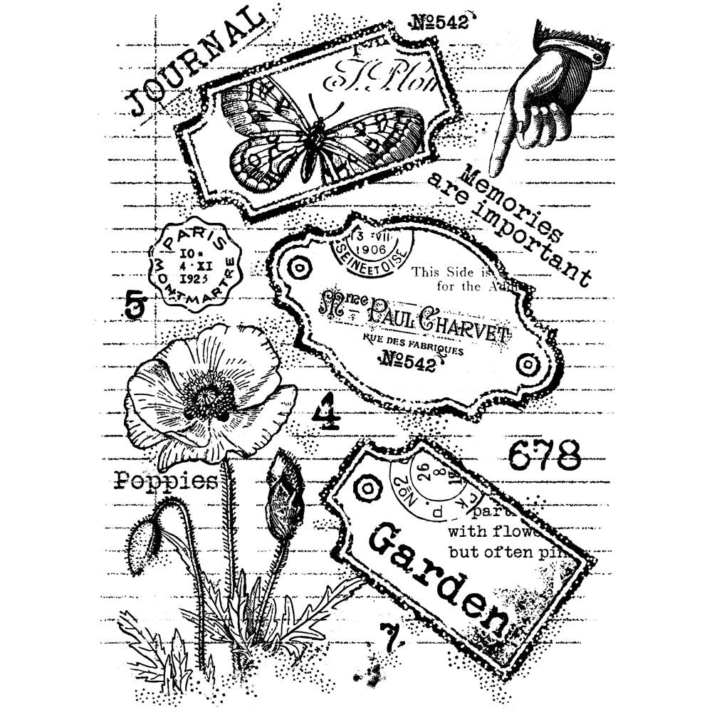 Woodware 4"X6" Clear Stamps: Label Page (FRS993)