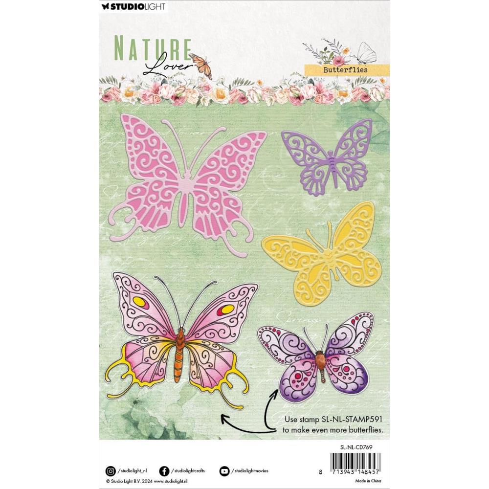Studio Light Nature Lover Cutting Dies: Nr. 769, Butterflies (LNLCD769)
